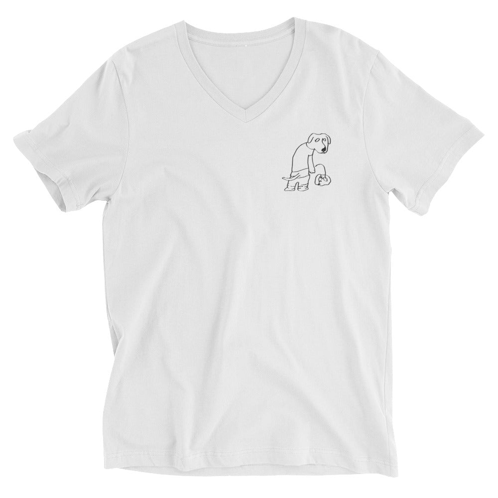 dog piss v-neck (white)