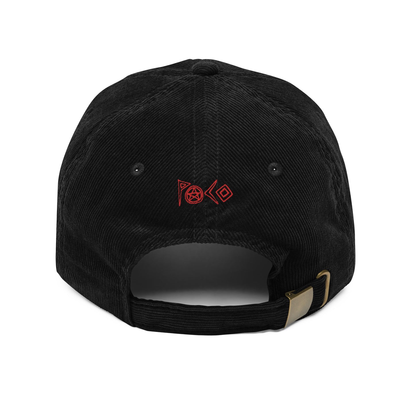 black cat corduroy cap
